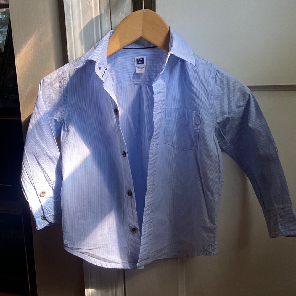 Janie and Jack Chambray Blue Button Down Dress Shirt Toddler 18 to 24 Months